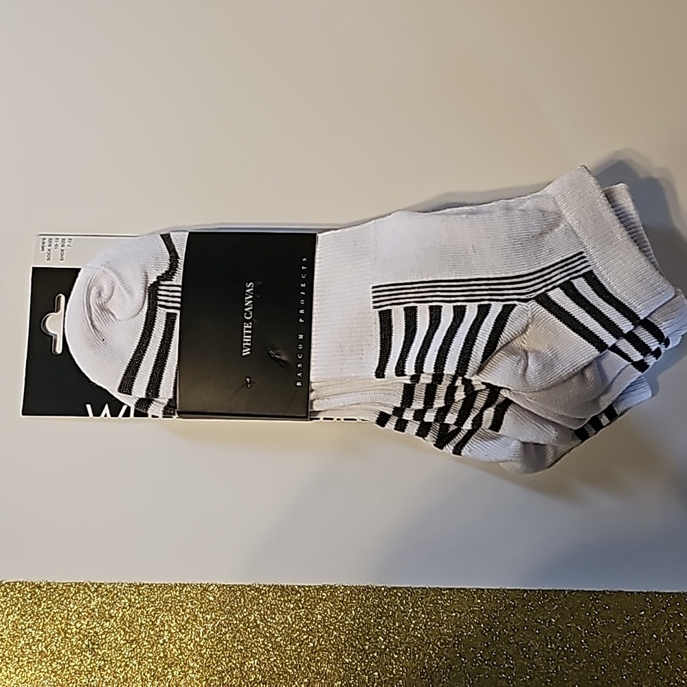 Bascom Projects White Canvas 3pk socks